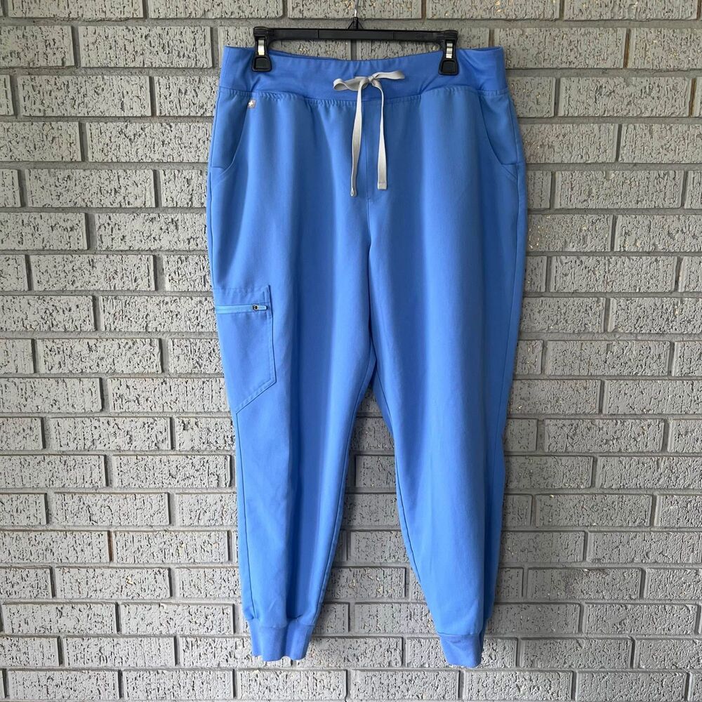 Figs High Waisted Zamora Joggers Sz XLP Ceil Blue Hospital Uniform Nurse Medical